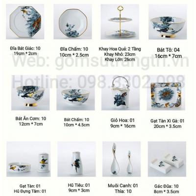 BỘ BÀN ĂN HỌA TIẾT MUÔN THÚ